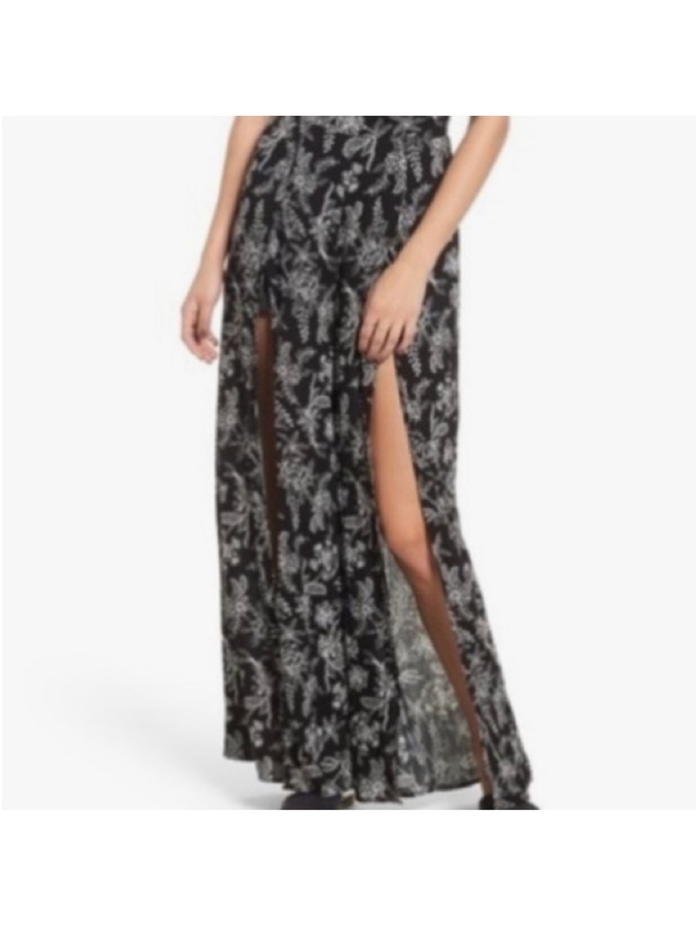 Dee Elly women’s floral jumpsuit summer pant slits large coquette whimsigoth - Picture 3 of 11